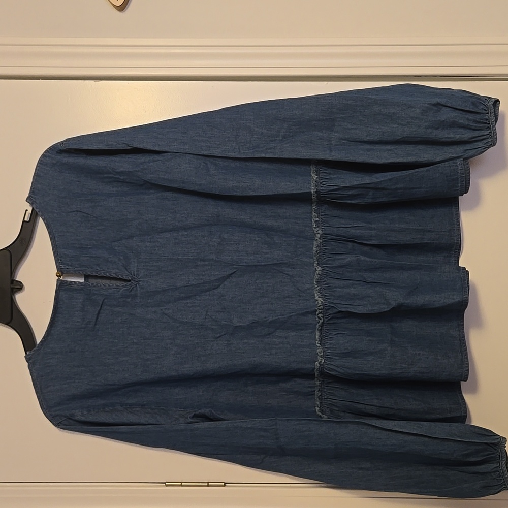 Universal Thread Blue Peplum Blouse - Picture 4 of 6